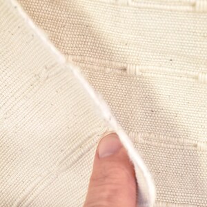 Geometric Thai Woven Cotton Fabric, Beige Upholstery Material image 6