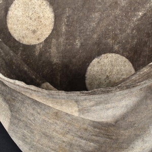 Circle pattern ethnic textile, handmade soft muted brown, beige, batik fabric, 100% cotton, handmade tie dye natural color, shibori PHA164
