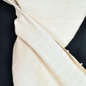 Geometric Thai Woven Cotton Fabric, Beige Upholstery Material image 14