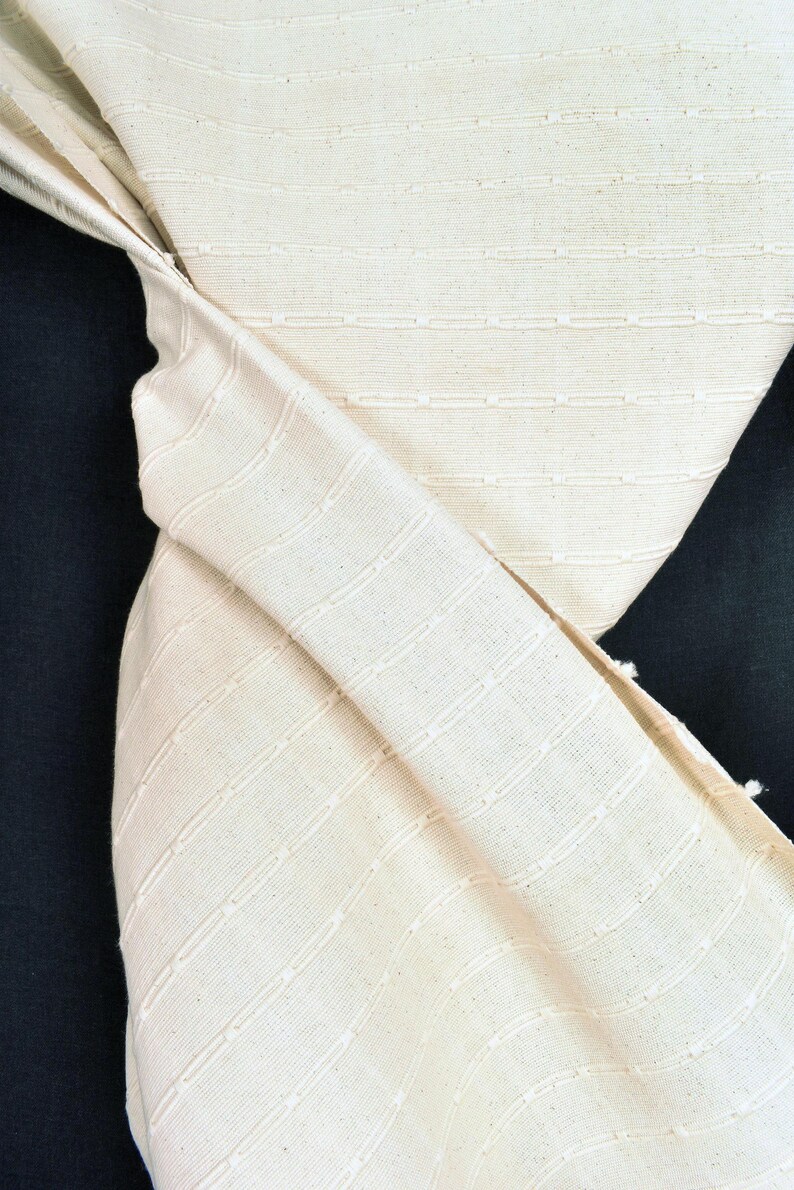 Geometric Thai Woven Cotton Fabric, Beige Upholstery Material image 14