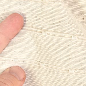 Geometric Thai Woven Cotton Fabric, Beige Upholstery Material image 7