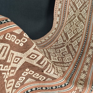 Spectacular, Indonesian home decor, natural color ethnic tapestry, Sumba Pahikung organic dye handwoven tribal cotton textile runner EW33