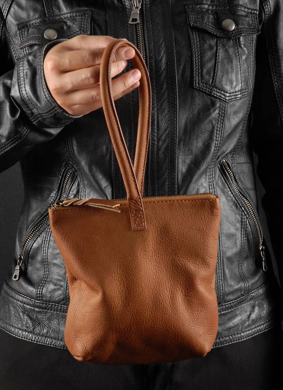 small brown leather handbag