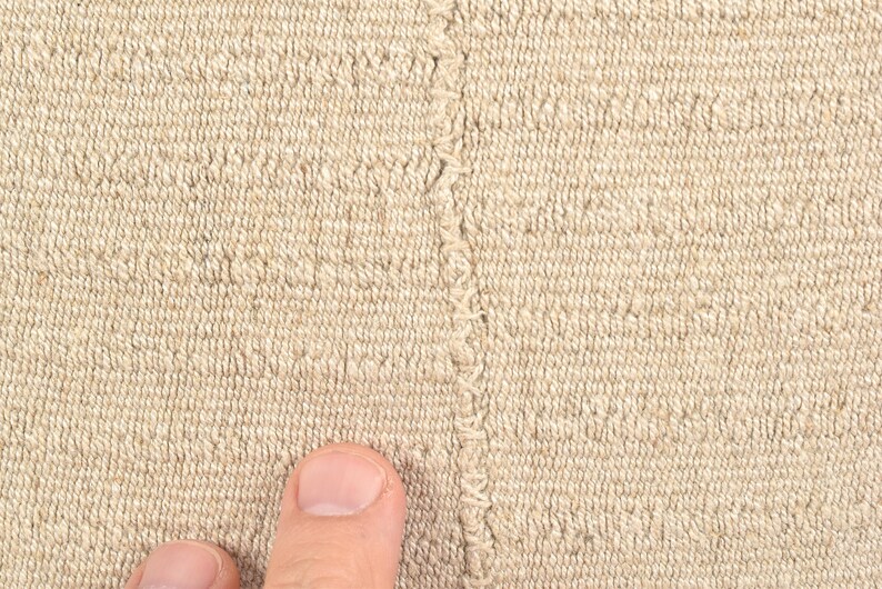 Hmong tribal 21 inch square cushion neutral unbleached beige natural organic KK69 Tribal ethnic solid pillow handwoven hemp