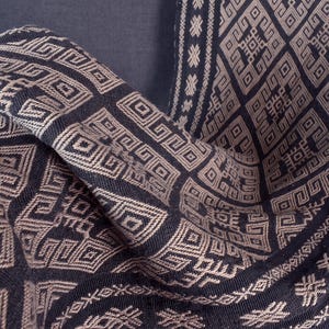 Indonesian hilltribe home decor, boho fabric natural ethnic tapestry, Sumba Pahikung gray mocha handwoven tribal cotton textile runner EW231