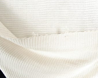 Textured Cotton Fabric, Off-White Neutral, Thailand Fabric by the Yard