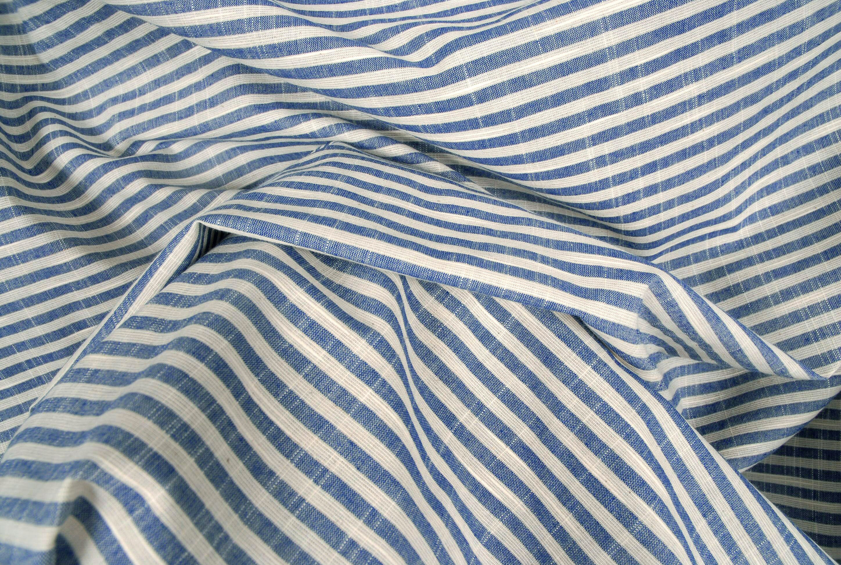 Striped Muslin Cotton Fabric Blue and Beige Soft Tone Dye Etsy Australia