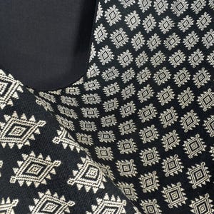 Stunning Indonesian home decor, boho fabric natural ethnic tapestry, Sumba Pahikung black white handwoven tribal cotton textile runner EW26