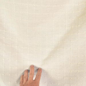 Geometric Thai Woven Cotton Fabric, Beige Upholstery Material image 5