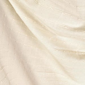 Geometric Thai Woven Cotton Fabric, Beige Upholstery Material image 2