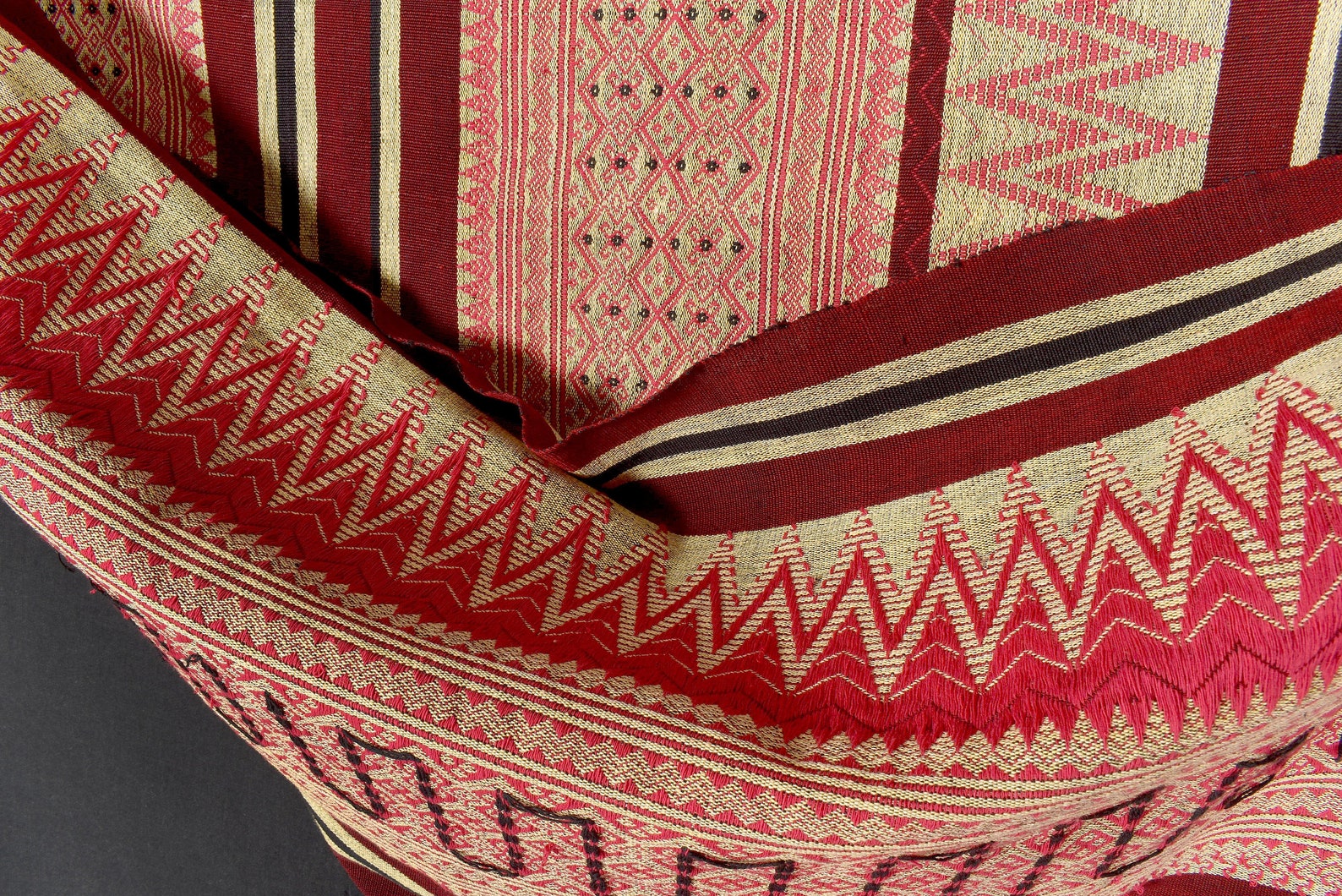 Tribal Home Decor Tan Black Burgundy Red Ethnic Naga Etsy