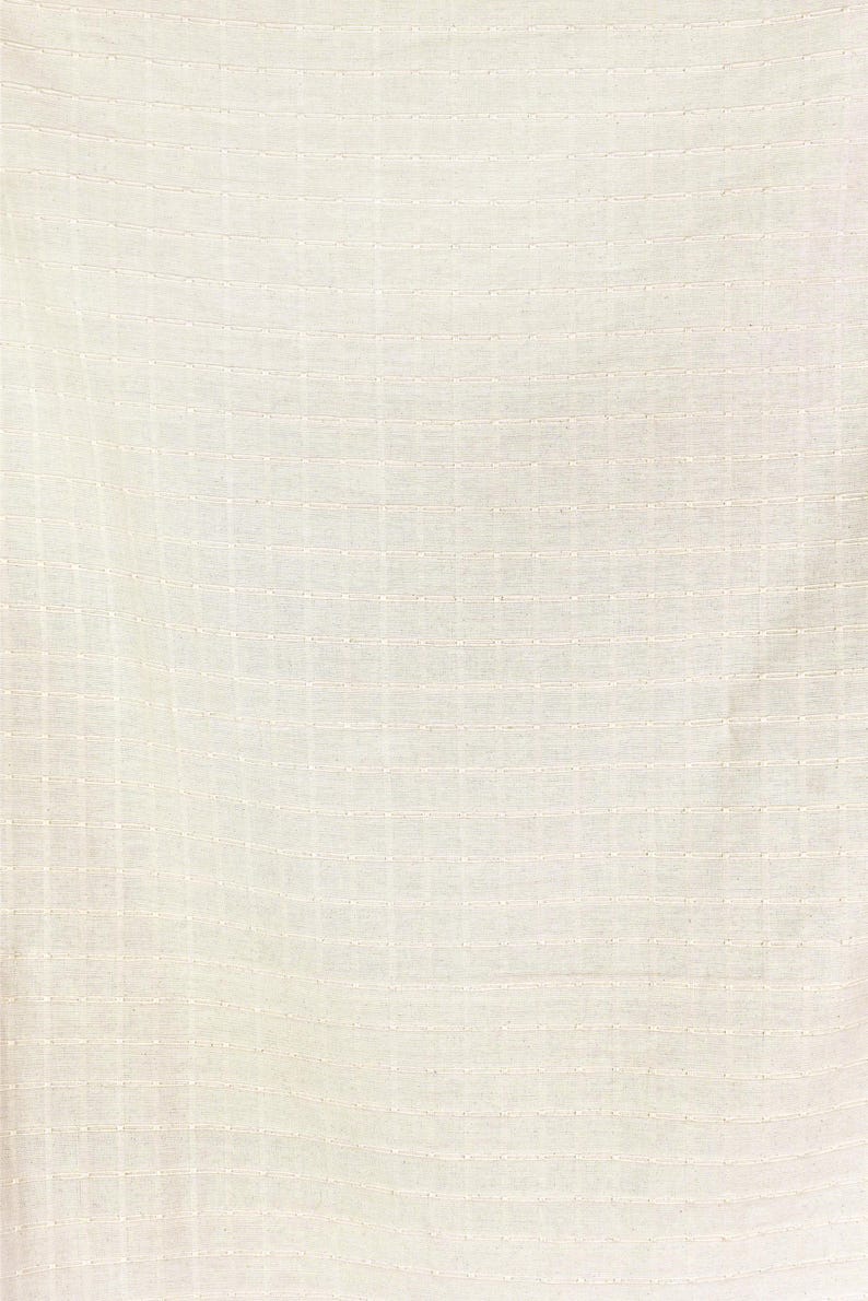 Geometric Thai Woven Cotton Fabric, Beige Upholstery Material image 4