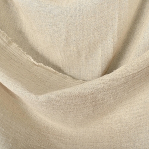 Unbleached neutral beige linen cotton fabric, 2-ply and gauzy, lightweight sewing clothing crafting Thailand hand loom by the yard PHA128