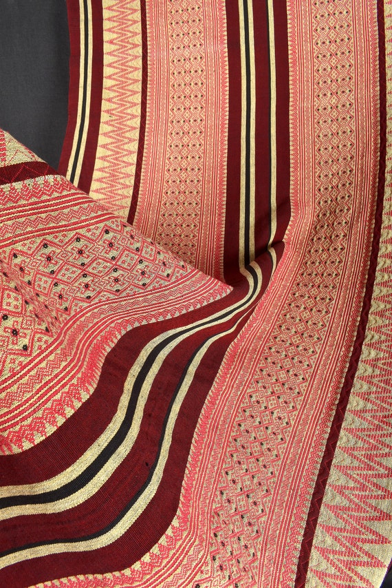 Tribal Home Decor Tan Black Burgundy Red Ethnic Naga Etsy