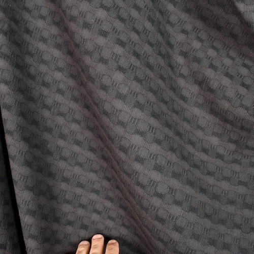 Black brown two-tone cotton crepe fabric, circle and stripe woven pattern, custom dyed Thailand craft shops sold per yard PHA258