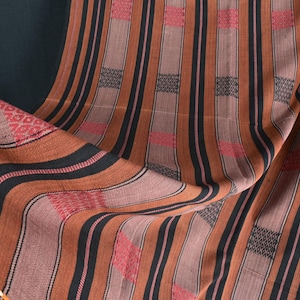 Vintage Handwoven Naga Blanket, Ethnic Tribal Throw, Boho Tapestry (69x40 in)