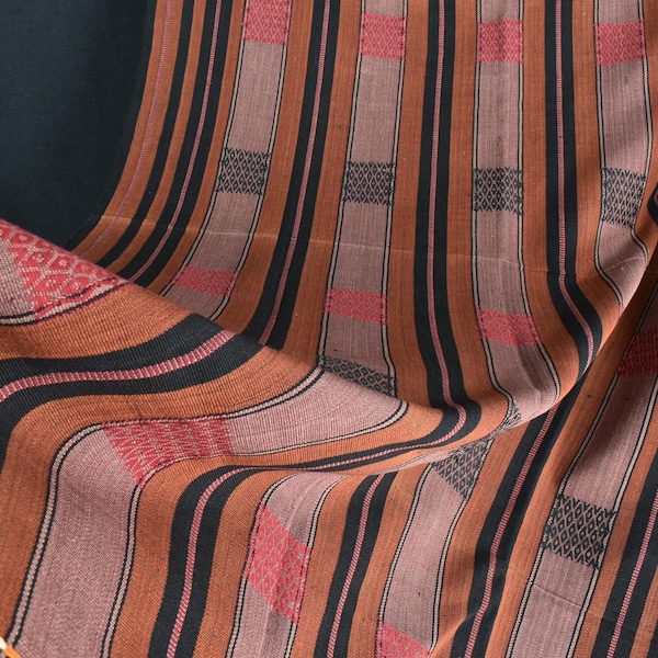 Vintage Handwoven Naga Blanket, Ethnic Tribal Throw, Boho Tapestry (69x40 in)