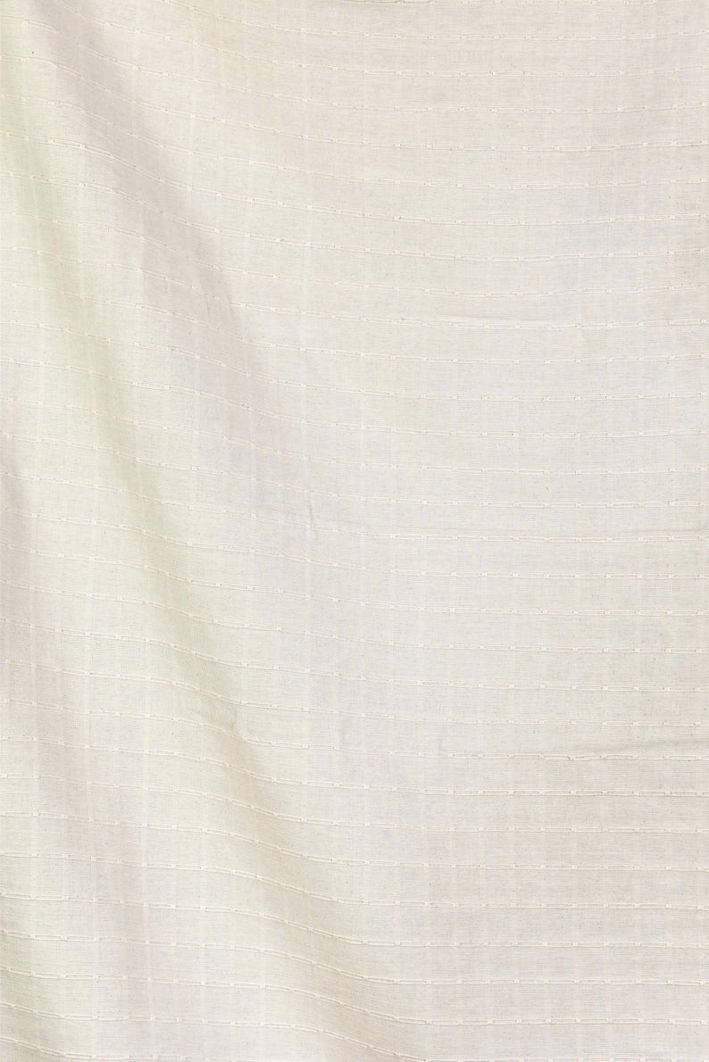 Geometric Thai Woven Cotton Fabric, Beige Upholstery Material image 8