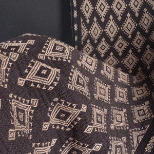 Indonesian hilltribe home decor, boho fabric natural ethnic tapestry, Sumba Pahikung gray mocha handwoven tribal cotton textile runner EW221