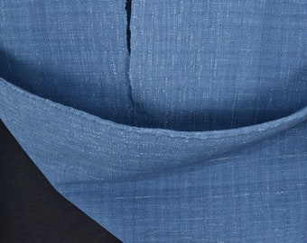Handwoven Organic Cotton Textile, Thai Boho Decor Fabric, Blue