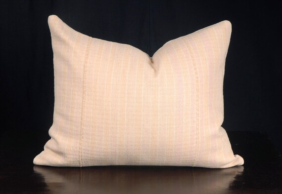 Textured Blush Pink 19 X 23 Inch Lumbar Pillow Cover Handwoven