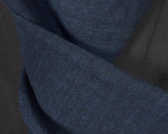 Deep indigo blue-black two tone, thick thread cotton fabric