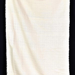 Geometric Thai Woven Cotton Fabric, Beige Upholstery Material image 10