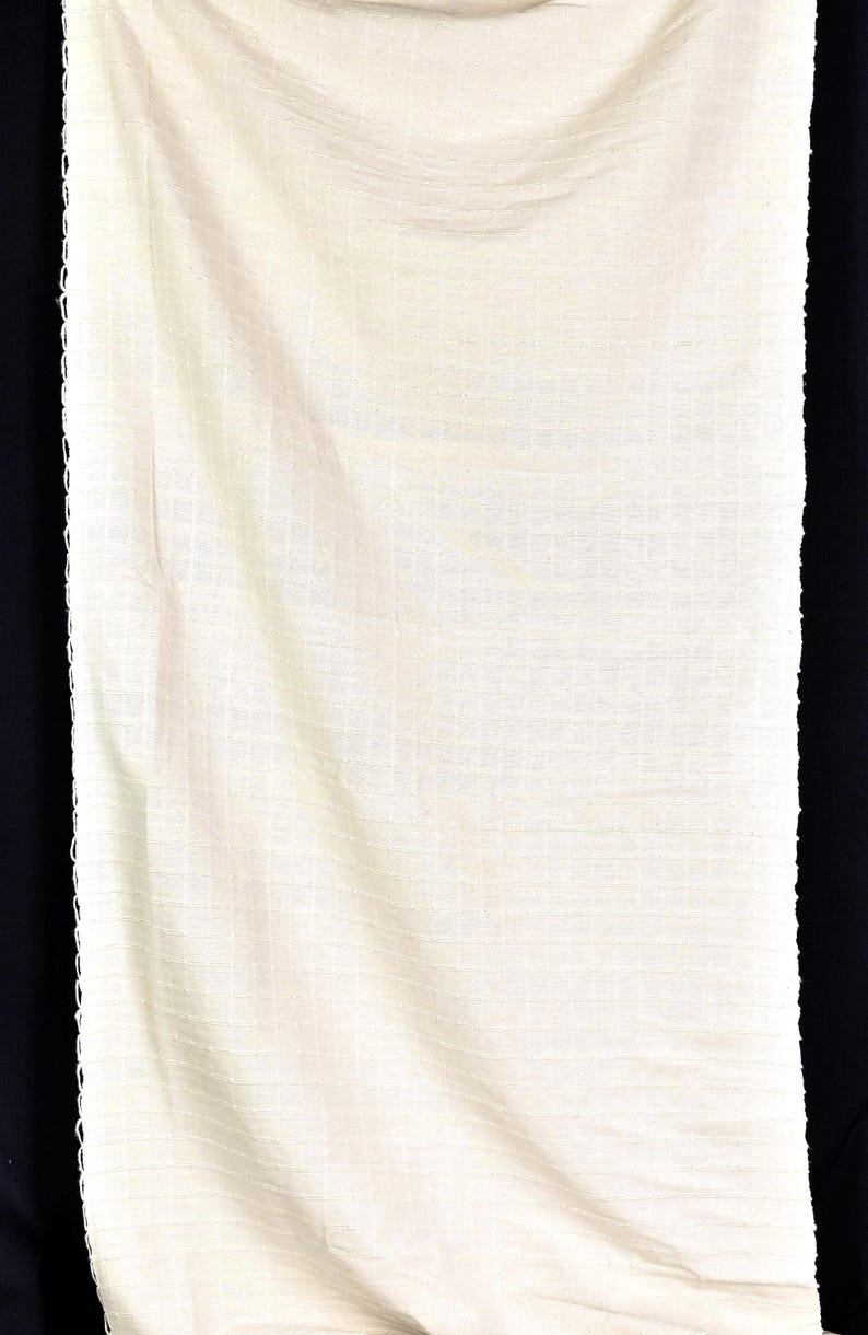 Geometric Thai Woven Cotton Fabric, Beige Upholstery Material image 10