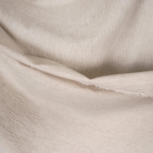Natural, unbleached, neutral beige, cotton and linen fabric with a ribbed, textured surface, soft and unique hand feel, crinkled look PHA18