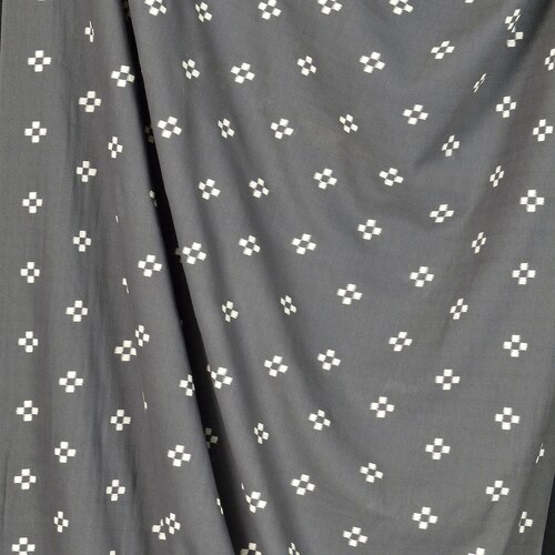 Textured woven neutral gray cotton, warm white cross check pattern, printed Thai woven shops clothing fabric, pillow material supply PHA209