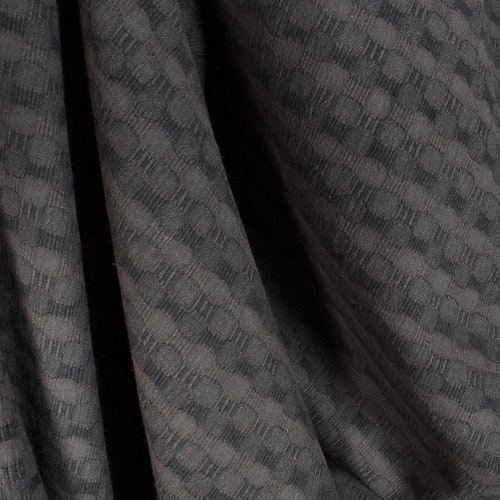 Black brown two-tone cotton crepe fabric, circle and stripe woven pattern, custom dyed Thailand craft shops sold per yard PHA258