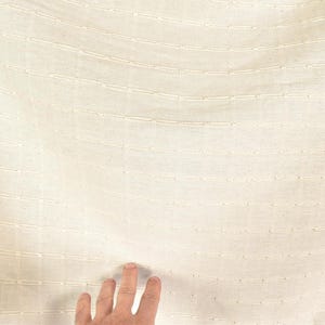 Geometric Thai Woven Cotton Fabric, Beige Upholstery Material image 9