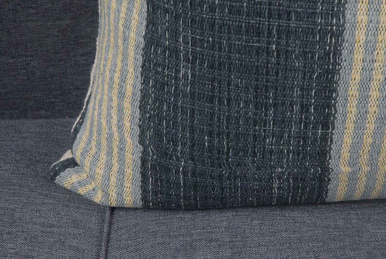 Boho Throw Pillow Bold Vertical Stripes Sewn From Handwoven Etsy