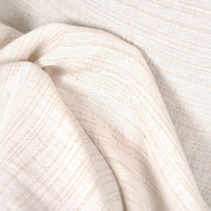 Delicate neutral beige/tan stripe muslin fabric, lightweight crepe material cotton, linen, hemp, and bamboo mix, by the yard PHA34