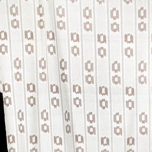 Handwoven neutral, warm off-white cotton, mocha brown mud cloth printed pattern, unbleached, washed, soft and luscious, by the yard PHA176