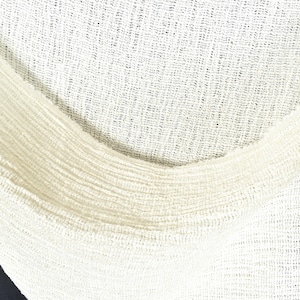 Unbleached stretchy cotton, Neutral off-white textured fabric, funky loose weave crochet effect, Fabric by the yard, PHA52