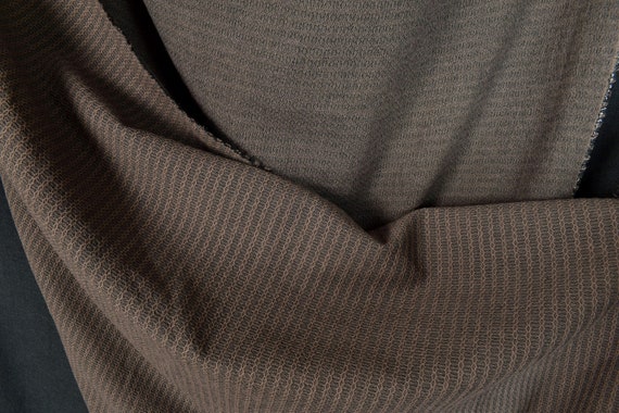 Coupon De Tissu Coton Rayé Ajouré - Couleur Chocolat, 10 Pièces De 50x140 Cm, Neuf