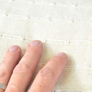 Geometric Thai Woven Cotton Fabric, Beige Upholstery Material image 15
