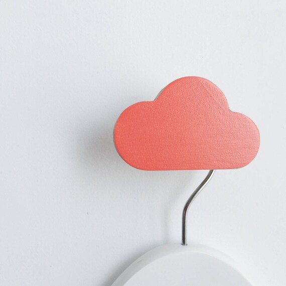 Wall Hook Cloud Chilli Coral Kids Wall Hook Kids Hooks Kids Etsy