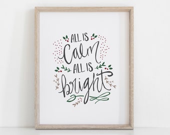 All is calm, all is bright - Silent Night - Printable
