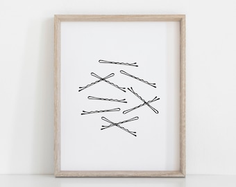 Bobby Pins Printable - Girl's Bathroom - Bedroom