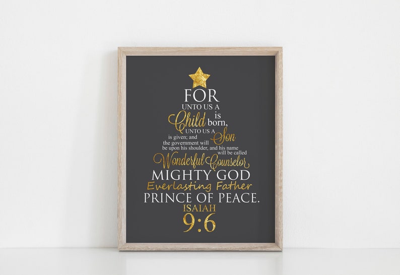 PRINTABLE Isaiah 9:6 For Unto Us a Child is Born | Etsy