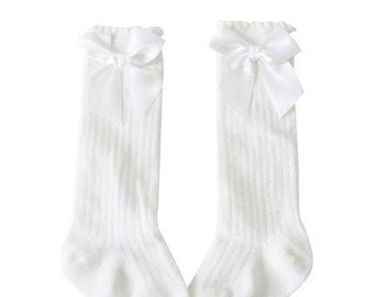 baby girl long socks with bows