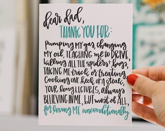 Sweet Father's Day card "Dear Dad, thank you for everything..."