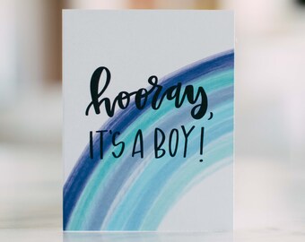 Congratulations Card Baby / It’s a Boy Card / Baby Shower Card / Cute Baby Boy