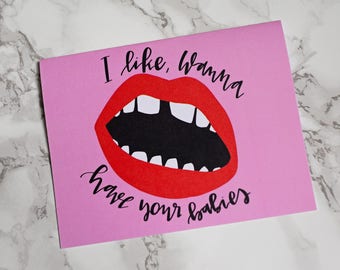 Baby daddy greeting card, baby momma greeting card, funny adult greeting card, romantic greeting card