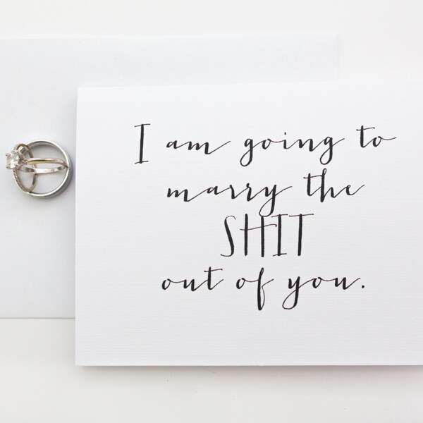 I am going to marry the shit out of you wedding day card / funny wedding card / newlywed card/ bride and groom stationary