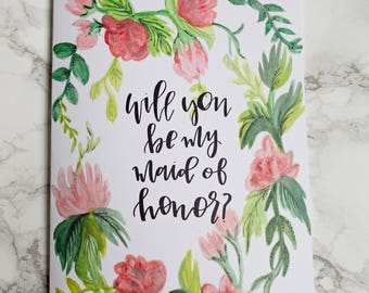 Will you be my maid of honor card, will you be my matron of honor card, Will you be my bridesmaid wedding stationary