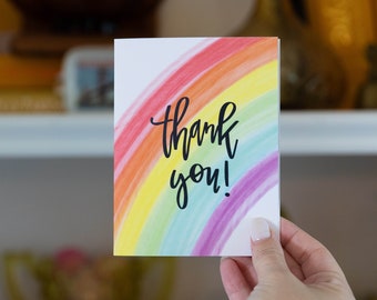 THANK YOU CARD rainbow, rainbow thank you card, rainbow greeting card