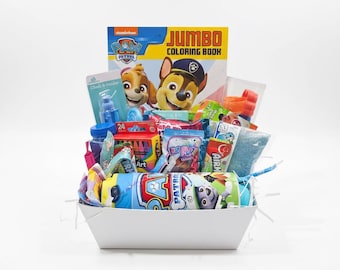 Personalized Paw Patrol  Tray, Pre-filled Kids Gift Basket, Custom Toddler Puppy Treat BASKET